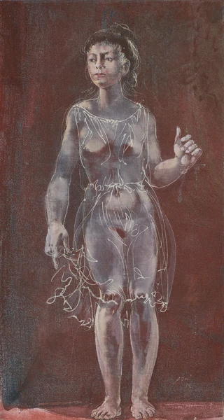 Hans Erni — Stehendes Mädchen, 1989