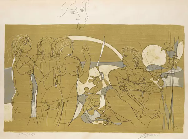 Hans ERNI (1909-2015), "Trois femmes et un homme", Lithographie — DognyAuction
