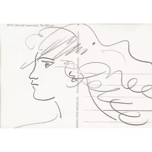 Hans Erni — Mädchen mit langem Haar.
