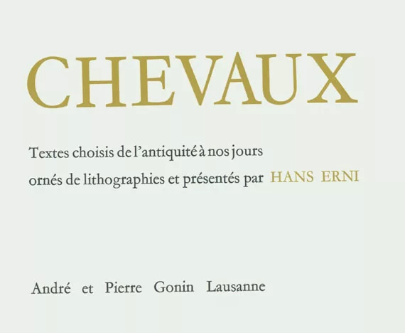 Hans Erni — Chevaux. 1966