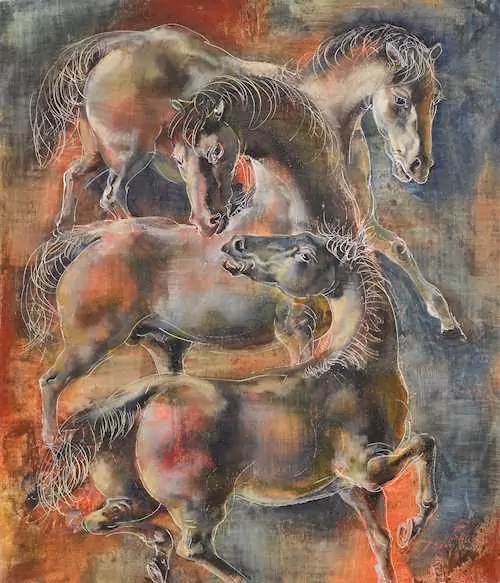 HANS ERNI — Drei Pferde. 1996. — Koller Auktionen