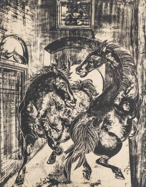Hans Erni — Intérieur aux deux chevaux
