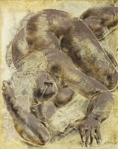 Hans Erni — Liegendes Mädchen, 1963
