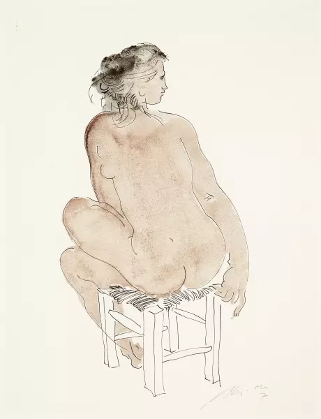 Rückenakt auf Tabouret
