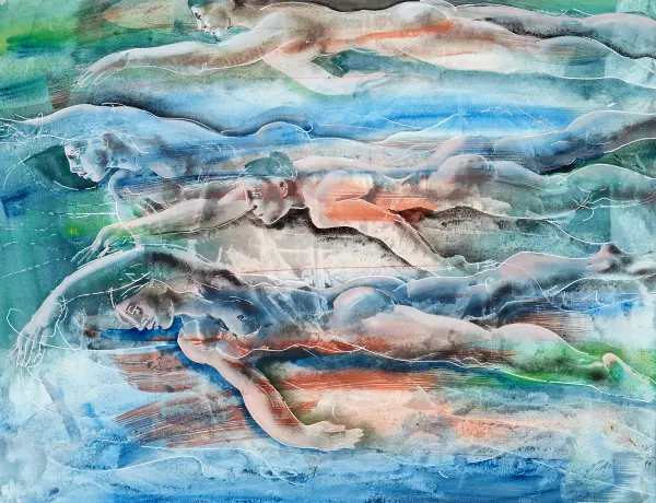 Vier Schwimmer