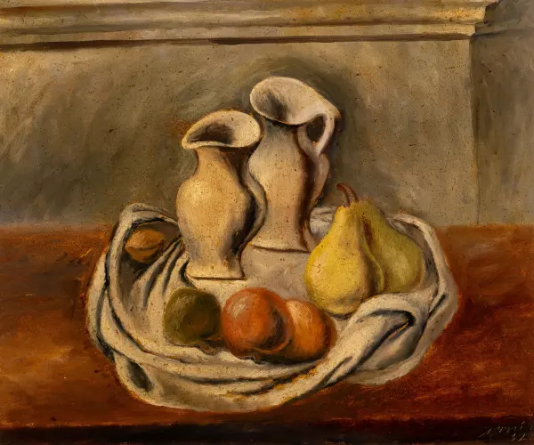 Zwei Krüge und Früchte. 1932