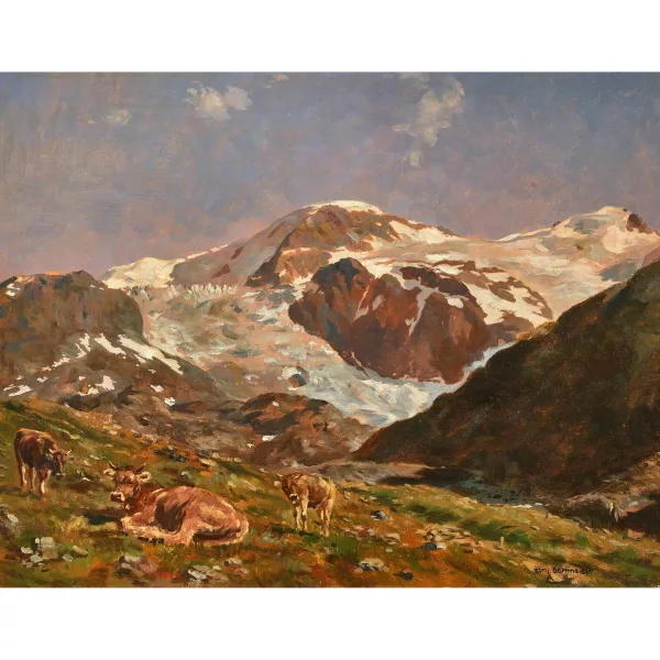 Hans Gartmeier — Weidende Kühe auf der Alp.