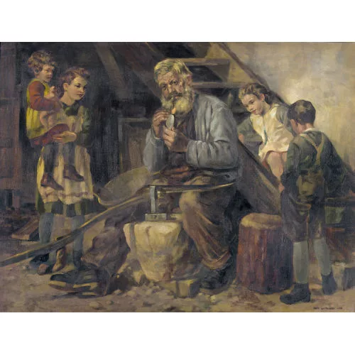 Hans Gartmeier — Grossvater beim Erzählen.