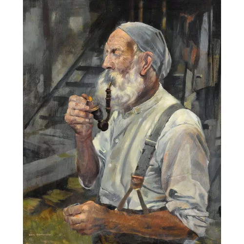 Hans Gartmeier — Bildnis eines Bauern mit Pfeife.