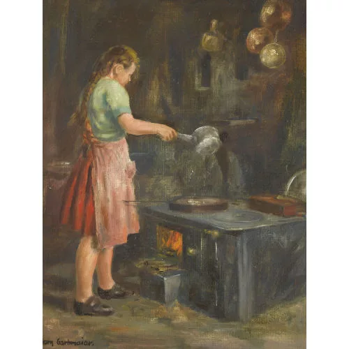 Hans Gartmeier — "Mädchen am Kochherd".