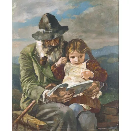 Hans Gartmeier — Grossvater mit seiner Enkelin.