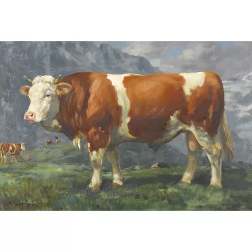 Hans Gartmeier — Sommerliche Alppartie mit Rind.