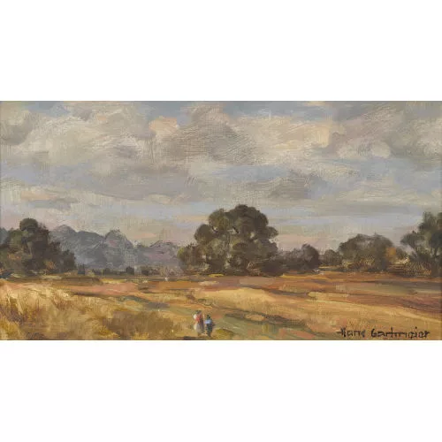 Hans Gartmeier — Sommerliche Landschaftspartie mit Kornfeld.