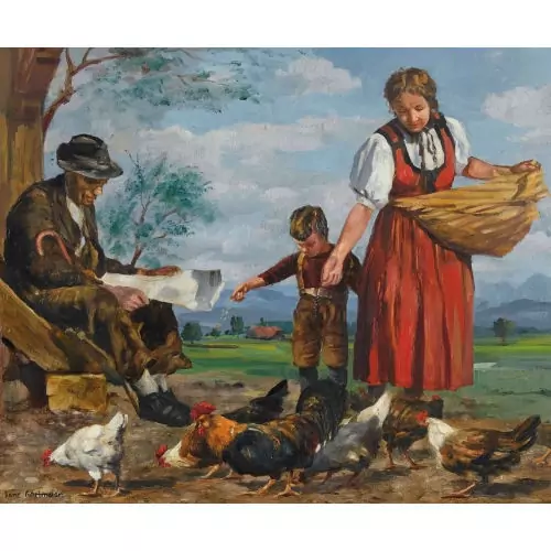 "Idyll vor einem Emmentaler Bauernhaus"