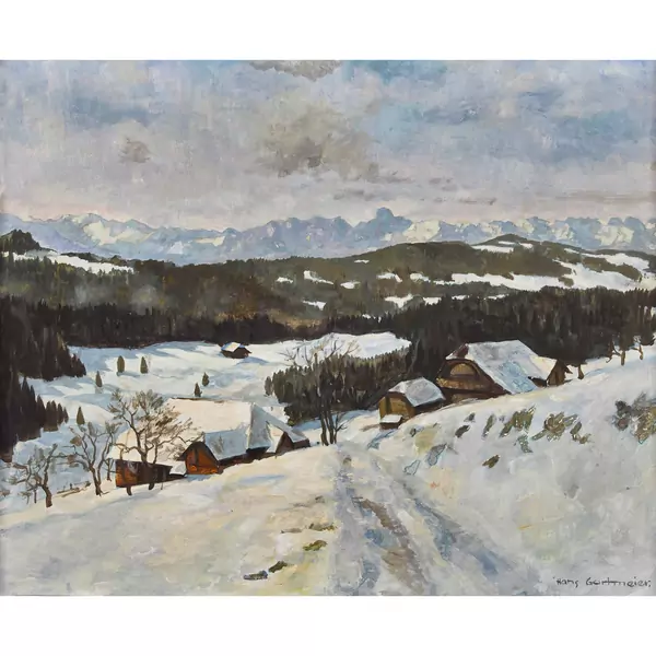 "Winter im Emmental mit Stockhornkette"