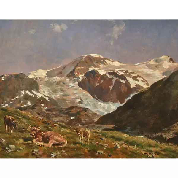 Weidende Kühe auf der Alp