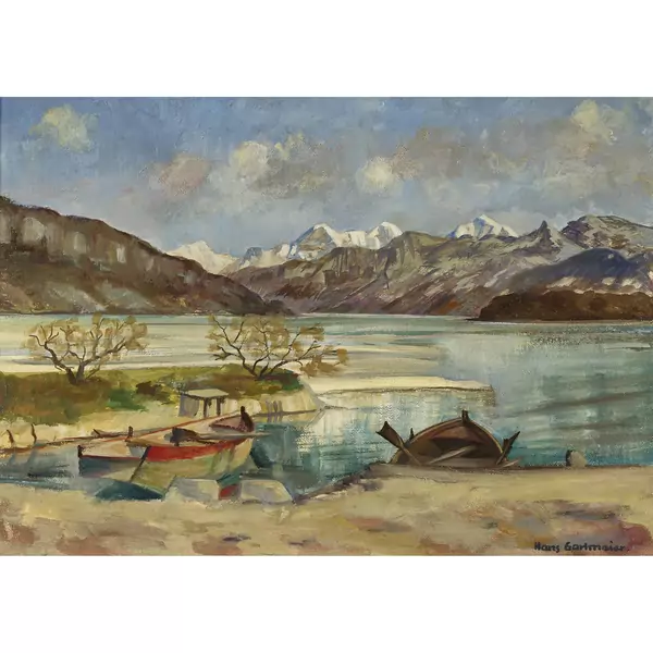 Thunersee mit Eiger, Mönch und Jungfrau