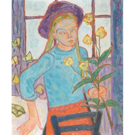 "Mädchen mit violettem Hut"