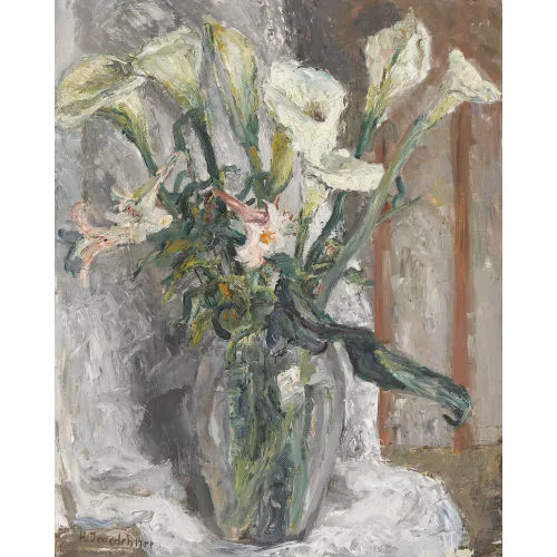 Hans Jegerlehner — Stillleben mit Lilien und Callas.