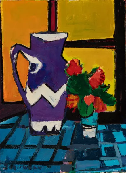 Stillleben mit Krug und Blumenstrauss