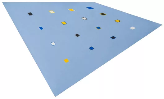 Hans Jörg Glattfelder — Greek-latin squares on blue, 1986