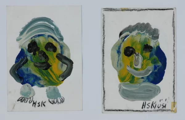Hans Krüsi — 2 Blätter: Fabelwesen