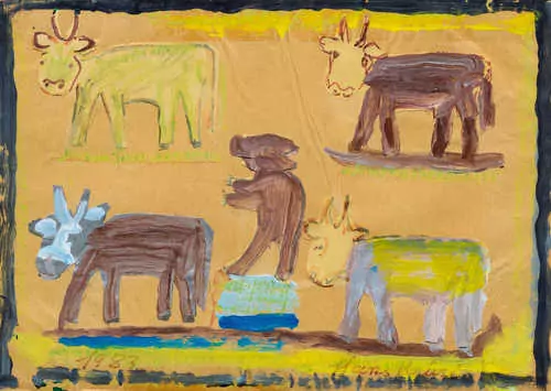 HANS KRÜSI — Kühe. 1983. — Koller Auktionen
