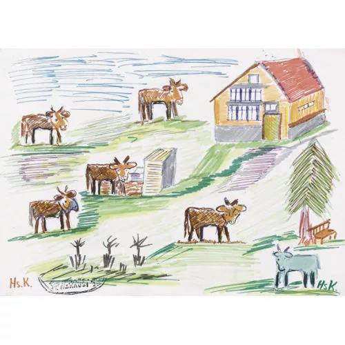 Hans Krüsi — Appenzeller Landschaft mit Kühen.