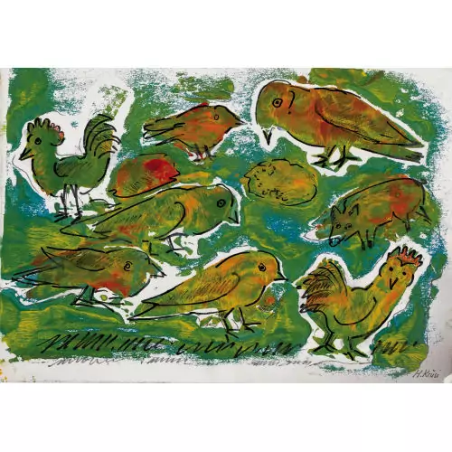Vögel und Schwein