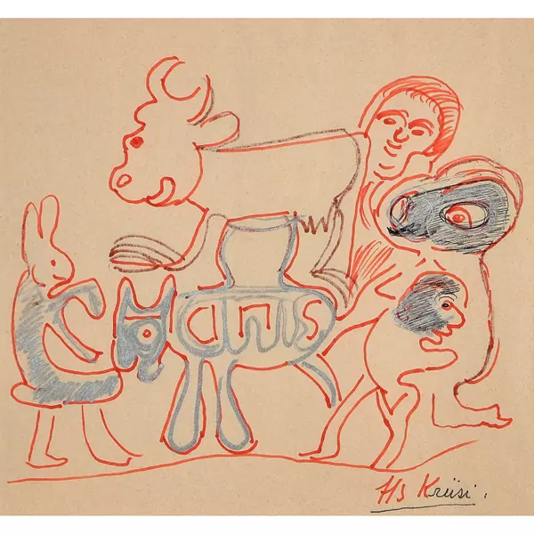 Figuren, Hase und Kühe