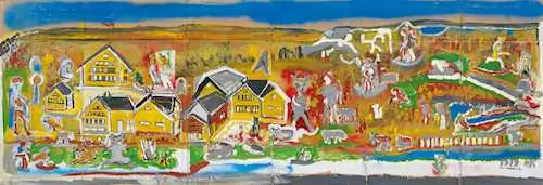 HANS KRÜSI — Village with animals. 1979. — Koller Auktionen