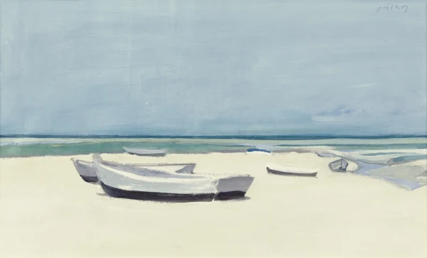 Hans Potthof — Strand mit Booten
