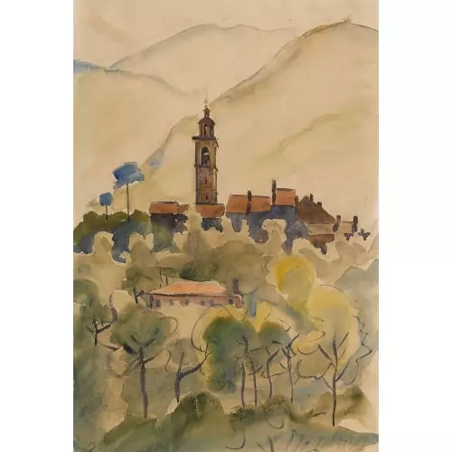 Ansicht von Intragna mit Kirchturm