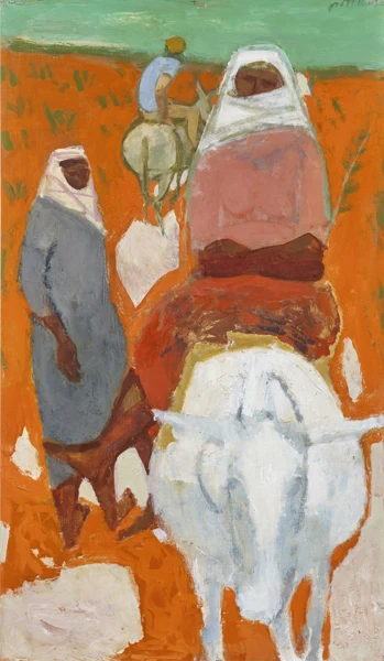 Hans Potthof — Südliche Landschaft mit Personen und Maultieren