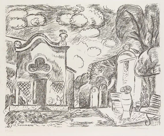Hans Purrmann — Kapelle und Brunnen in Levanto