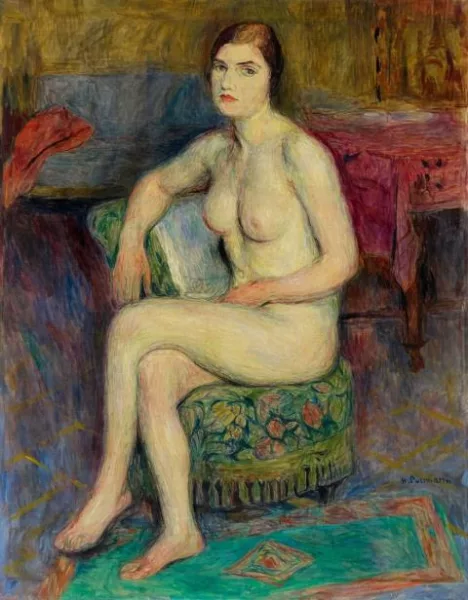 Hans Purrmann — Sitzender Akt, nach links (Weibliche Aktstudie)
