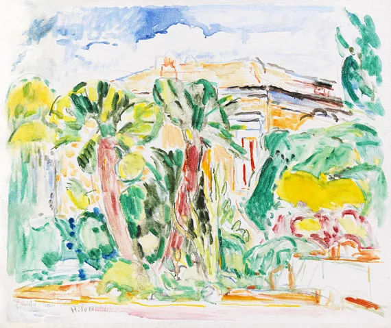 Hans Purrmann — Palmen vor Villa in Sorrent
