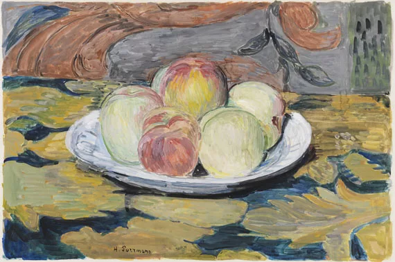 Hans Purrmann — Stillleben mit Äpfeln und Pfirsichen