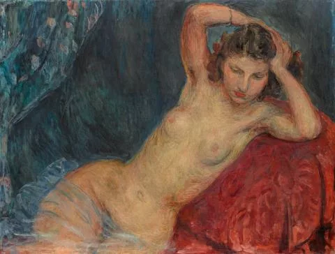 Hans Purrmann — Akt auf rotem Sofa