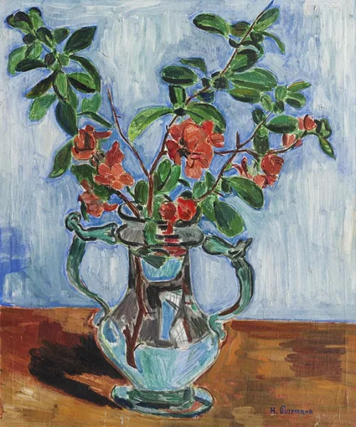 Hans Purrmann — Japanische Kirschblüten in Glasvase