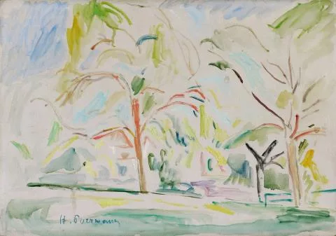 Hans Purrmann — Bodenseelandschaft mit Bäumen