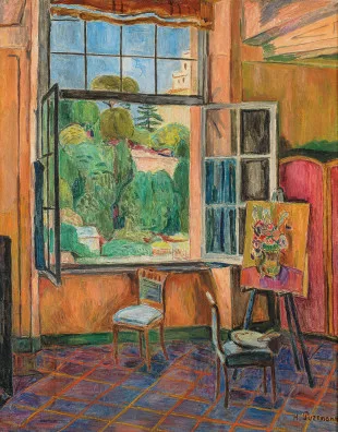 Hans Purrmann — Atelierausblick auf den Monte Pincio, 1925