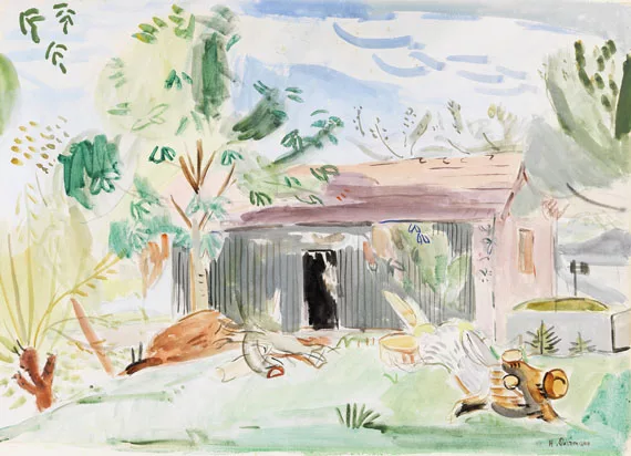 Hans Purrmann — Bootshütte am Bodensee