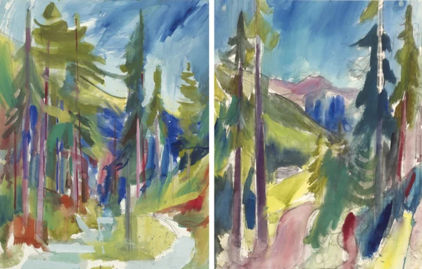 Hans Rohner — EXPRESSIONISTISCHE WALDLANDSCHAFTEN IM GEBIRGEEXPRESSIONISTIC FOREST-SCAPES IN THE MOUNTAINS