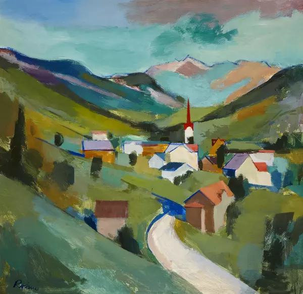 Dorf in den Bergen