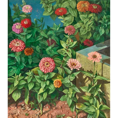 Stillleben mit Zinnien