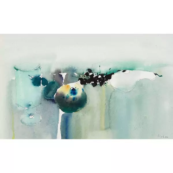 Stillleben mit halber Birne"