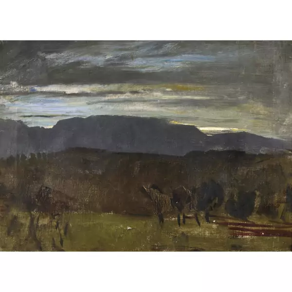 Hügelige Landschaft mit Bäumen