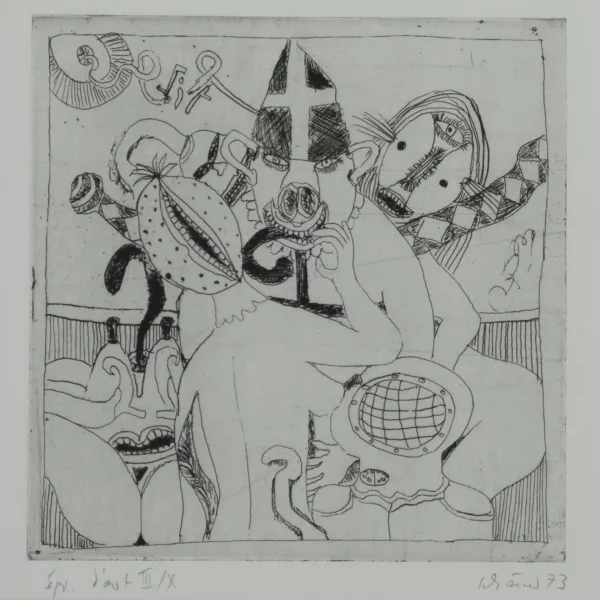 Hans Schärer — 3 Blätter: Ohne Titel, 1973; Ohne Titel, 1979; Ohne Titel, 1997