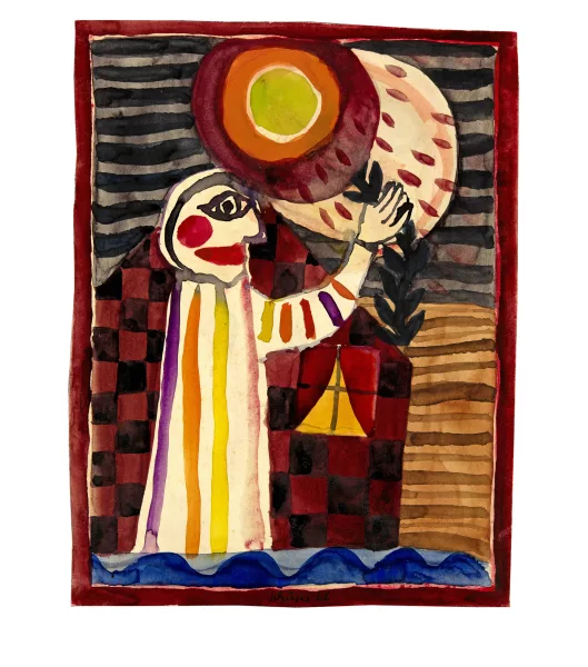 Hans Schärer — Nächtliche Wanderung (Grussbild)
